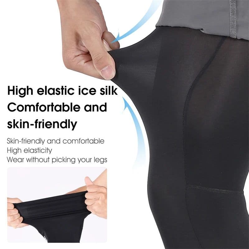 image-WEST BIKING Summer Cycling Running Legs Sleeve Ice Silk UV Protection Compression Non-Slip Leg Warmer Cooling Sport Gear