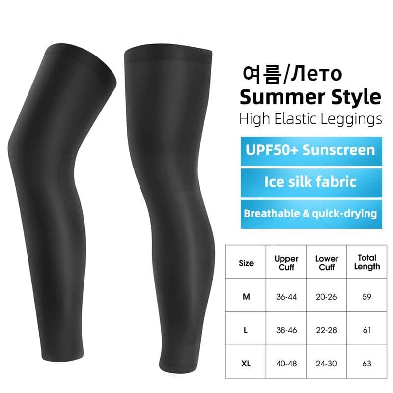 image-WEST BIKING Summer Cycling Running Legs Sleeve Ice Silk UV Protection Compression Non-Slip Leg Warmer Cooling Sport Gear