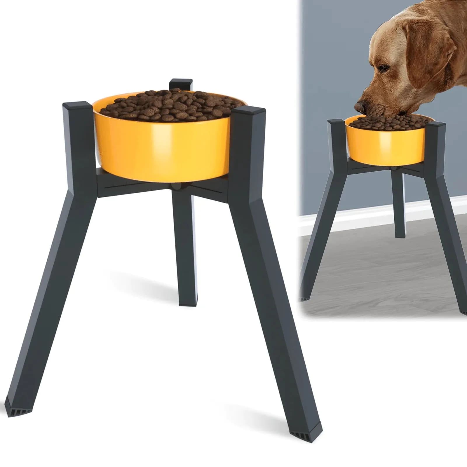 image-Metal Adjustable Width Raised Dog Bowl Stand for Extra Large Dogs ,Dog food bowl,Elevated Dog Bowls Holder(Bowl Not Included)