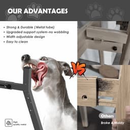 image-Metal Adjustable Width Raised Dog Bowl Stand for Extra Large Dogs ,Dog food bowl,Elevated Dog Bowls Holder(Bowl Not Included)