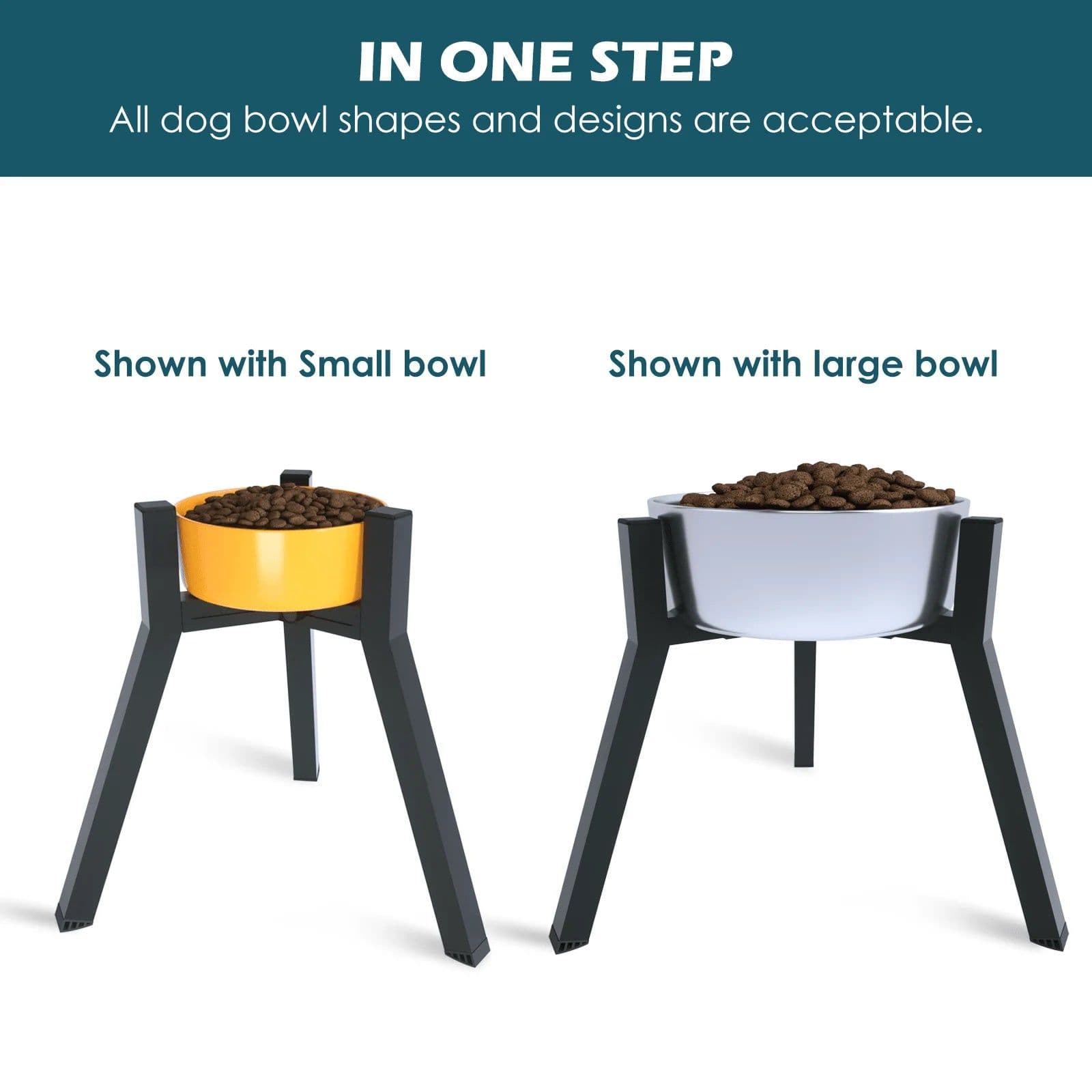 image-Metal Adjustable Width Raised Dog Bowl Stand for Extra Large Dogs ,Dog food bowl,Elevated Dog Bowls Holder(Bowl Not Included)