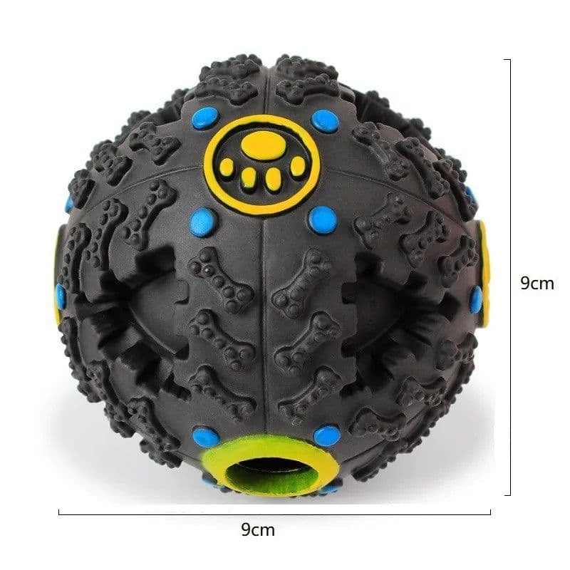 image-Black Color Squall Ball Pet Food Dropping Ball Pet Puzzle the Toy Dog Toy Sounding Toy Squeaky Ball round