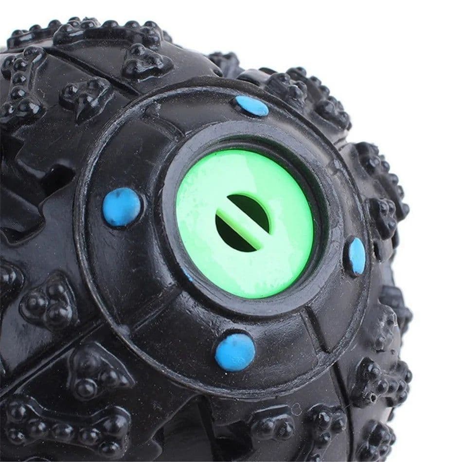 image-Black Color Squall Ball Pet Food Dropping Ball Pet Puzzle the Toy Dog Toy Sounding Toy Squeaky Ball round