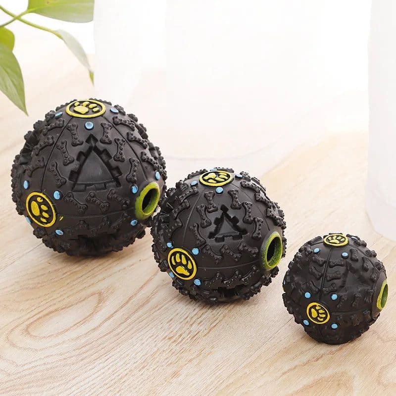 image-Black Color Squall Ball Pet Food Dropping Ball Pet Puzzle the Toy Dog Toy Sounding Toy Squeaky Ball round