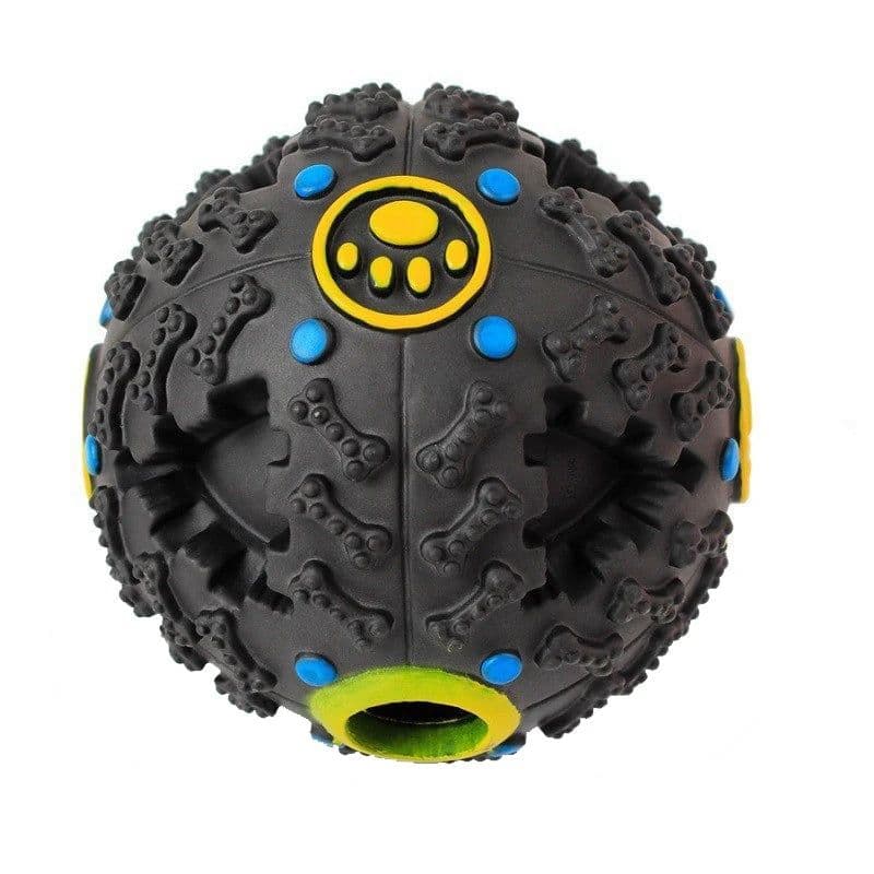 image-Black Color Squall Ball Pet Food Dropping Ball Pet Puzzle the Toy Dog Toy Sounding Toy Squeaky Ball round