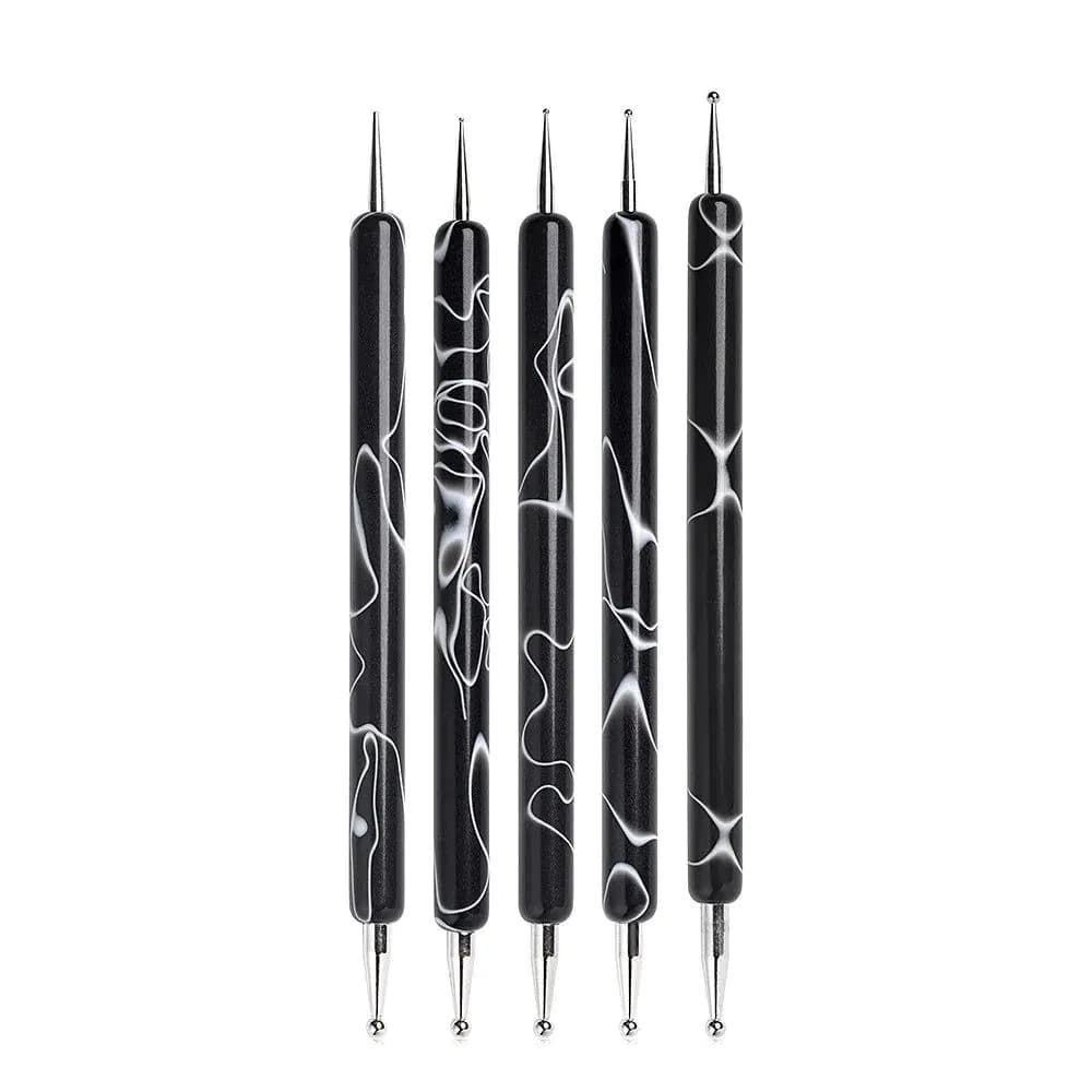 image-KADS 5Pcs Nail Art Dotting Tool Set Double-ended Dotting Pen Nail Art Design Tip Dot Paint Brush Manicure Kit Ball Tip Clay Tool