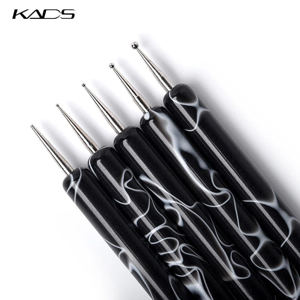 image-KADS 5Pcs Nail Art Dotting Tool Set Double-ended Dotting Pen Nail Art Design Tip Dot Paint Brush Manicure Kit Ball Tip Clay Tool