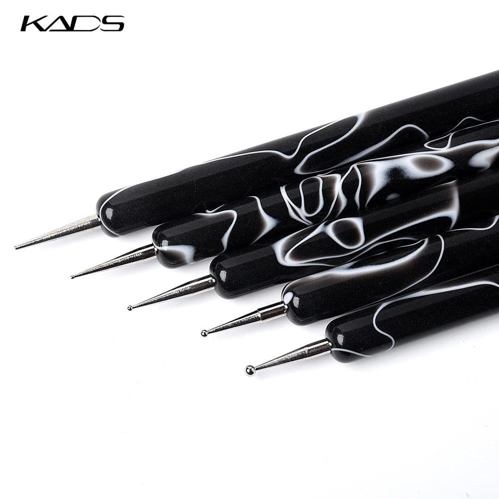 image-KADS 5Pcs Nail Art Dotting Tool Set Double-ended Dotting Pen Nail Art Design Tip Dot Paint Brush Manicure Kit Ball Tip Clay Tool