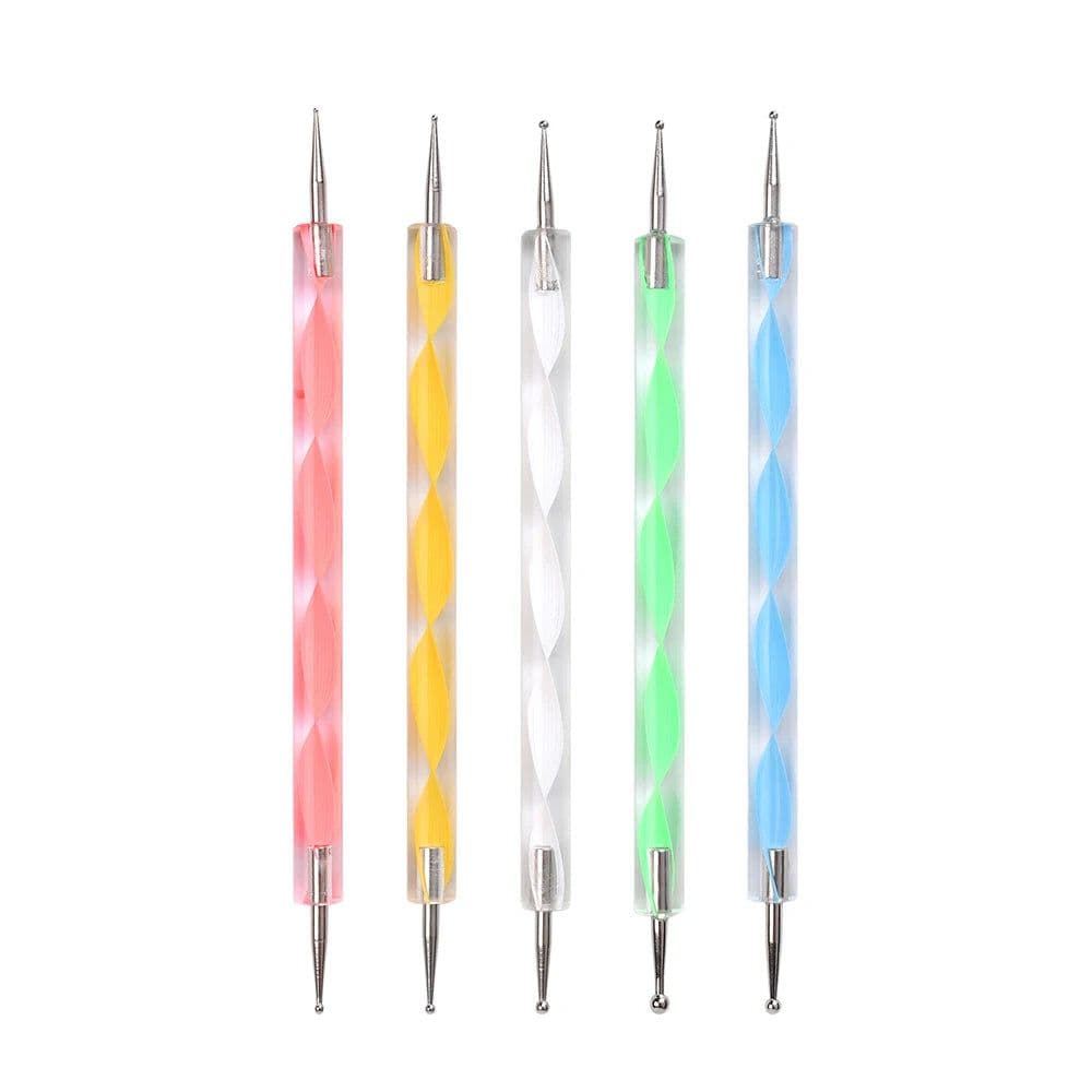image-KADS 5Pcs Nail Art Dotting Tool Set Double-ended Dotting Pen Nail Art Design Tip Dot Paint Brush Manicure Kit Ball Tip Clay Tool
