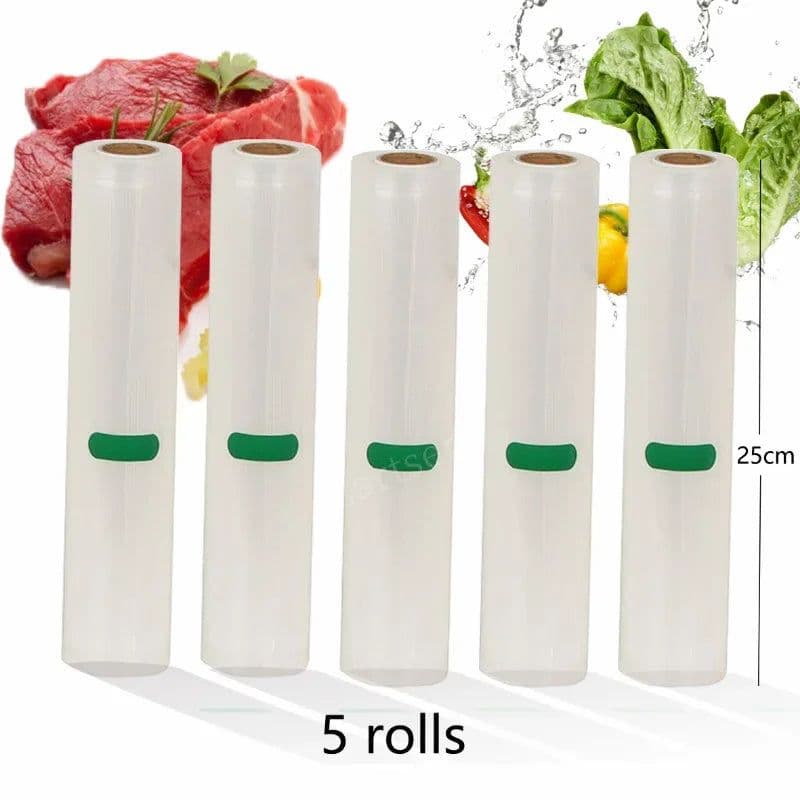 image-BPA FREE 5 Rolls/Lot Kitchen Food Vacuum Bag Storage Bags for Vacuum Sealer Food Keep Packing 12+15+20+25+28cm*500cm