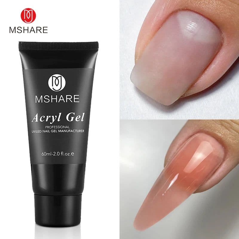 image-MSHARE Poly Nails Acryl Gel 60ml 60g Builder UV Led Acrylgel Nails Extensions Acrylic Pink White Clear Gel Acrylatic Cover