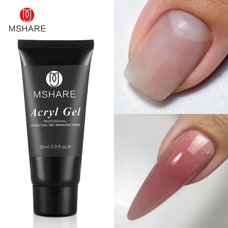 image-MSHARE Poly Nails Acryl Gel 60ml 60g Builder UV Led Acrylgel Nails Extensions Acrylic Pink White Clear Gel Acrylatic Cover