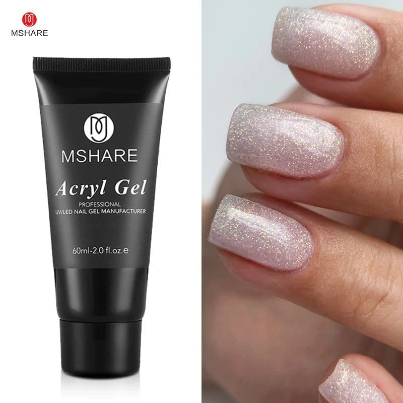 image-MSHARE Poly Nails Acryl Gel 60ml 60g Builder UV Led Acrylgel Nails Extensions Acrylic Pink White Clear Gel Acrylatic Cover