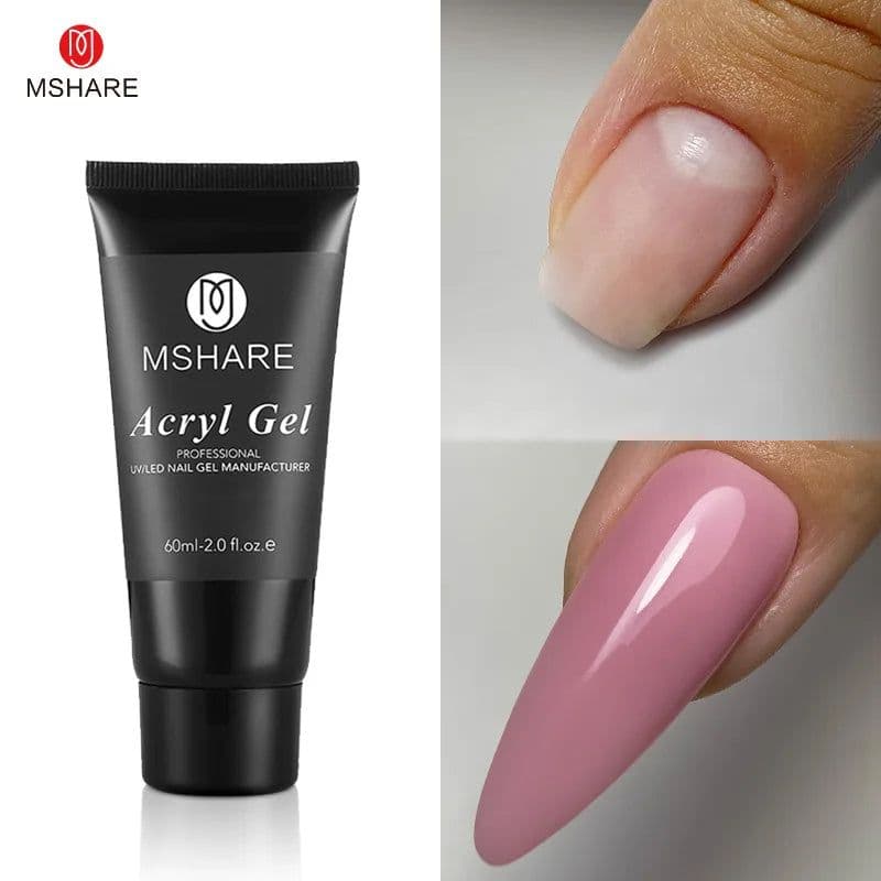 image-MSHARE Poly Nails Acryl Gel 60ml 60g Builder UV Led Acrylgel Nails Extensions Acrylic Pink White Clear Gel Acrylatic Cover