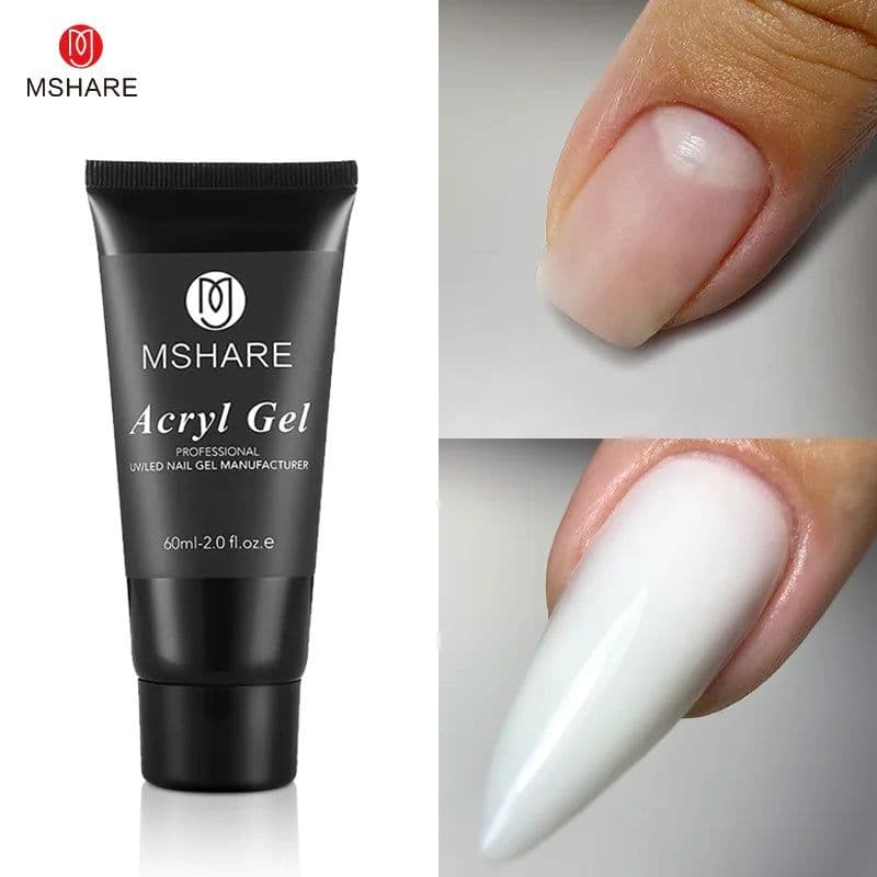 image-MSHARE Poly Nails Acryl Gel 60ml 60g Builder UV Led Acrylgel Nails Extensions Acrylic Pink White Clear Gel Acrylatic Cover