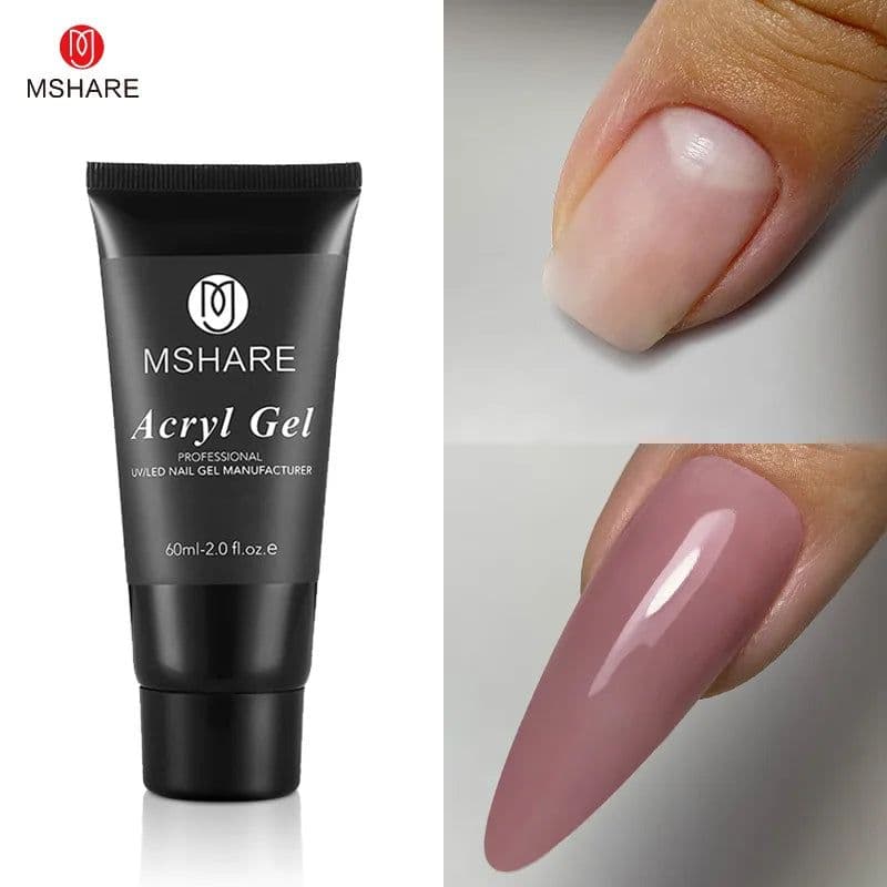 image-MSHARE Poly Nails Acryl Gel 60ml 60g Builder UV Led Acrylgel Nails Extensions Acrylic Pink White Clear Gel Acrylatic Cover