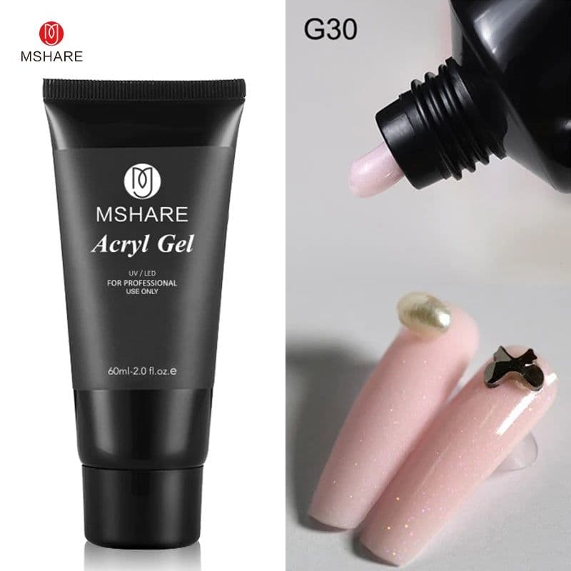 image-MSHARE Poly Nails Acryl Gel 60ml 60g Builder UV Led Acrylgel Nails Extensions Acrylic Pink White Clear Gel Acrylatic Cover