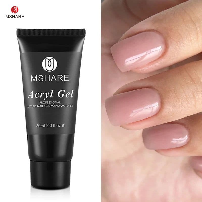 image-MSHARE Poly Nails Acryl Gel 60ml 60g Builder UV Led Acrylgel Nails Extensions Acrylic Pink White Clear Gel Acrylatic Cover