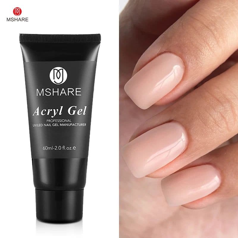 image-MSHARE Poly Nails Acryl Gel 60ml 60g Builder UV Led Acrylgel Nails Extensions Acrylic Pink White Clear Gel Acrylatic Cover