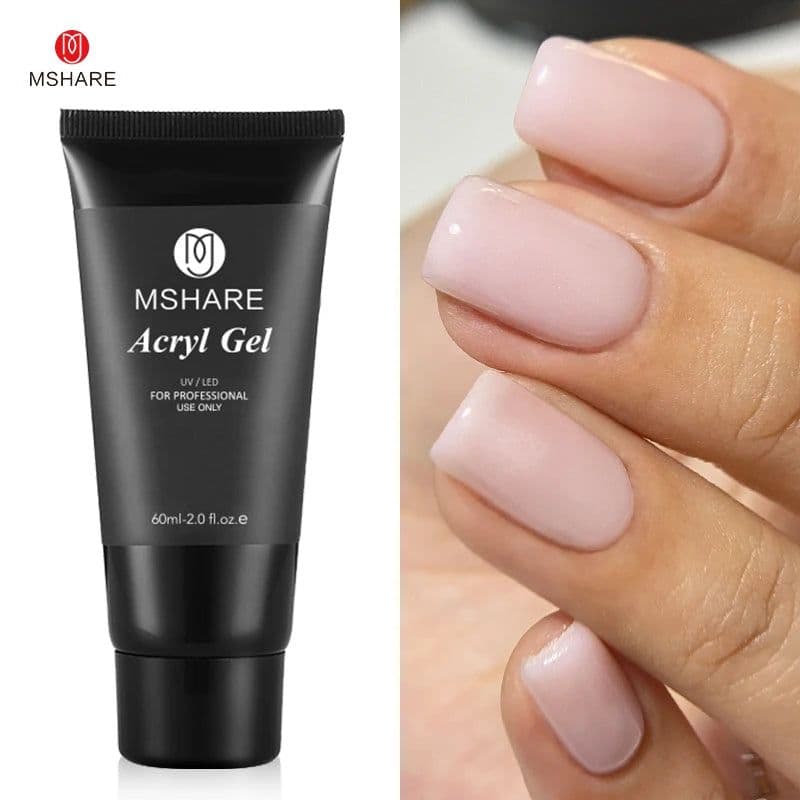 image-MSHARE Poly Nails Acryl Gel 60ml 60g Builder UV Led Acrylgel Nails Extensions Acrylic Pink White Clear Gel Acrylatic Cover