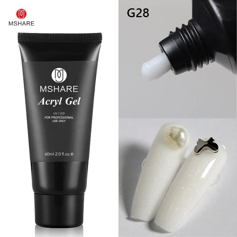 image-MSHARE Poly Nails Acryl Gel 60ml 60g Builder UV Led Acrylgel Nails Extensions Acrylic Pink White Clear Gel Acrylatic Cover