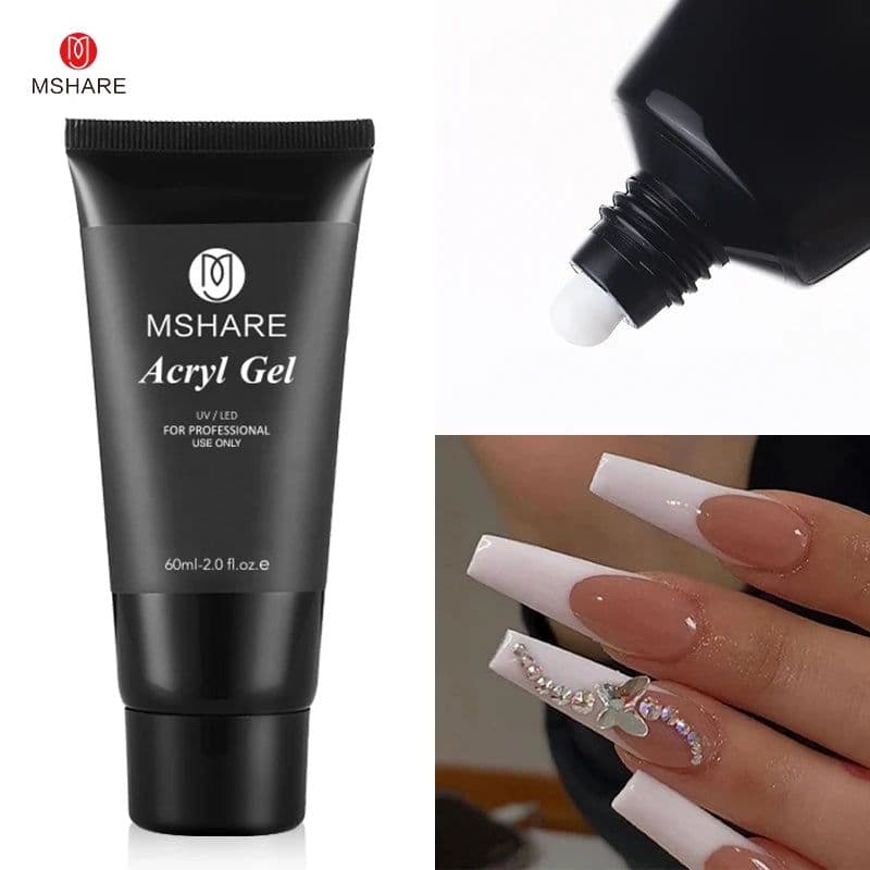 image-MSHARE Poly Nails Acryl Gel 60ml 60g Builder UV Led Acrylgel Nails Extensions Acrylic Pink White Clear Gel Acrylatic Cover