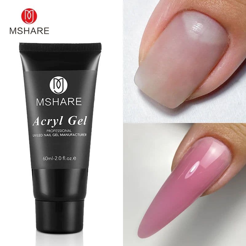 image-MSHARE Poly Nails Acryl Gel 60ml 60g Builder UV Led Acrylgel Nails Extensions Acrylic Pink White Clear Gel Acrylatic Cover