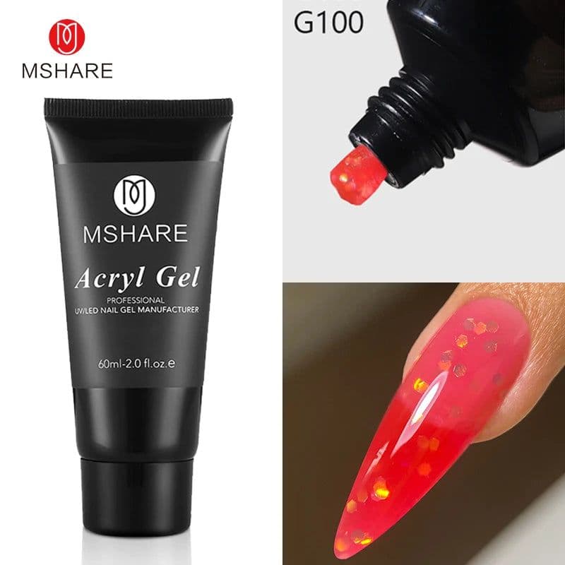 image-MSHARE Poly Nails Acryl Gel 60ml 60g Builder UV Led Acrylgel Nails Extensions Acrylic Pink White Clear Gel Acrylatic Cover
