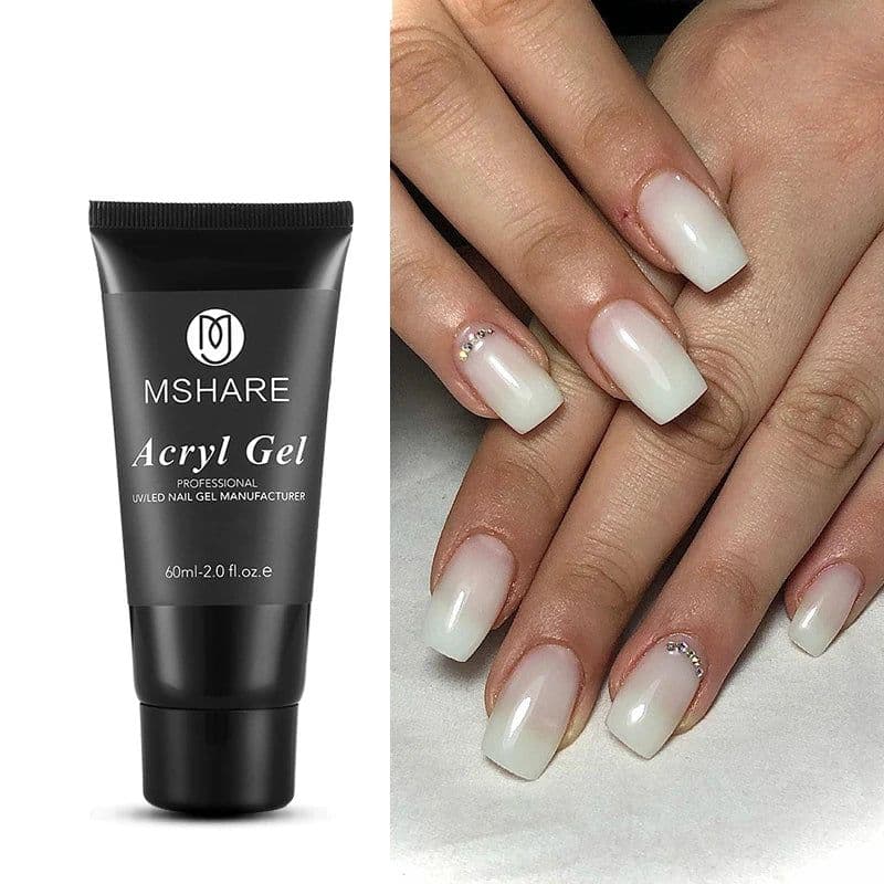 image-MSHARE Poly Nails Acryl Gel 60ml 60g Builder UV Led Acrylgel Nails Extensions Acrylic Pink White Clear Gel Acrylatic Cover