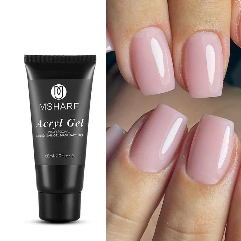image-MSHARE Poly Nails Acryl Gel 60ml 60g Builder UV Led Acrylgel Nails Extensions Acrylic Pink White Clear Gel Acrylatic Cover