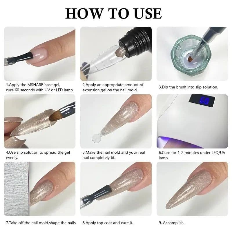 image-MSHARE Poly Nails Acryl Gel 60ml 60g Builder UV Led Acrylgel Nails Extensions Acrylic Pink White Clear Gel Acrylatic Cover