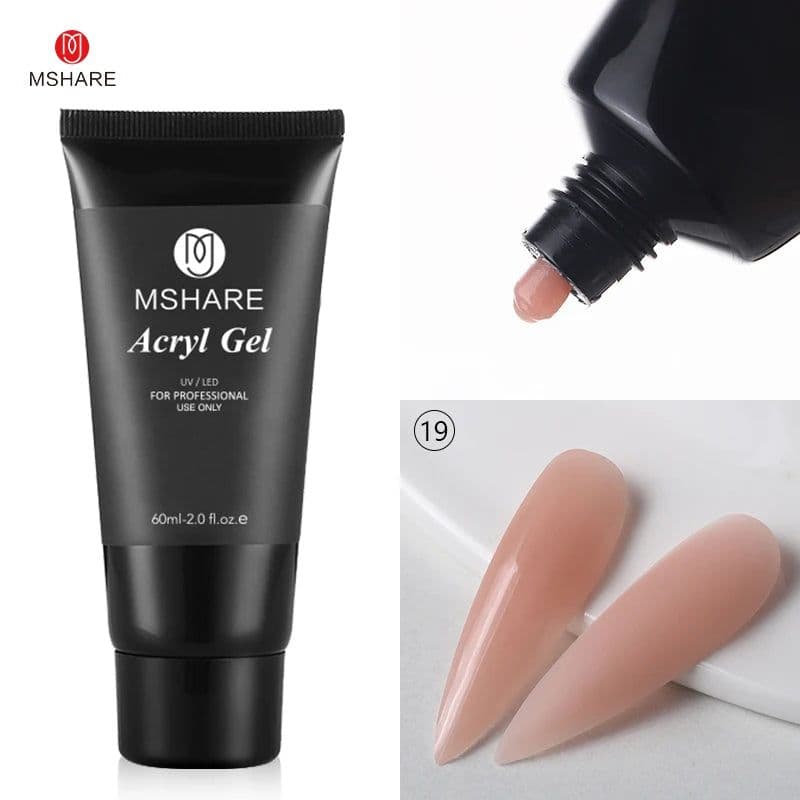image-MSHARE Poly Nails Acryl Gel 60ml 60g Builder UV Led Acrylgel Nails Extensions Acrylic Pink White Clear Gel Acrylatic Cover