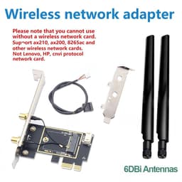 image-M.2 To PCI Express Wireless Adapter Converter with 6DBi 2x Antenna NGFF M.2 WiFi Bluetooth Card For Intel AX210 AX200 9260
