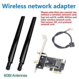image-M.2 To PCI Express Wireless Adapter Converter with 6DBi 2x Antenna NGFF M.2 WiFi Bluetooth Card For Intel AX210 AX200 9260