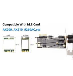image-M.2 To PCI Express Wireless Adapter Converter with 6DBi 2x Antenna NGFF M.2 WiFi Bluetooth Card For Intel AX210 AX200 9260