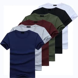 image-2020 6pcs/lot High Quality Fashion Men's T-Shirts Casual Short Sleeve T-shirt Mens Solid Casual Cotton Tee Shirt Summer Clothing