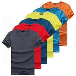 image-2020 6pcs/lot High Quality Fashion Men's T-Shirts Casual Short Sleeve T-shirt Mens Solid Casual Cotton Tee Shirt Summer Clothing