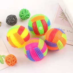 image-Glowing Ball Dog Toy Led Puppy Bouncy Chew Dog Ball Molar Toy Pet Color Light Ball Interactive Toys for Cats Small Dogs