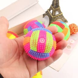 image-Glowing Ball Dog Toy Led Puppy Bouncy Chew Dog Ball Molar Toy Pet Color Light Ball Interactive Toys for Cats Small Dogs