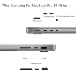 image-Soft Silicone Anti Dust Plug For MacBook Pro 14 16 M3 A2780 A2779 A2442 A2485 2991 2918 Stopper Laptop Dustproof Interface Cover