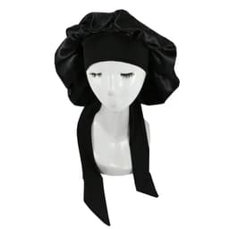 image-Women Satin Solid Sleeping Hat Night Sleep Cap for Women Shower Caps Waterproof Solid Sleeping Hair Bonnets Adjustable Cap