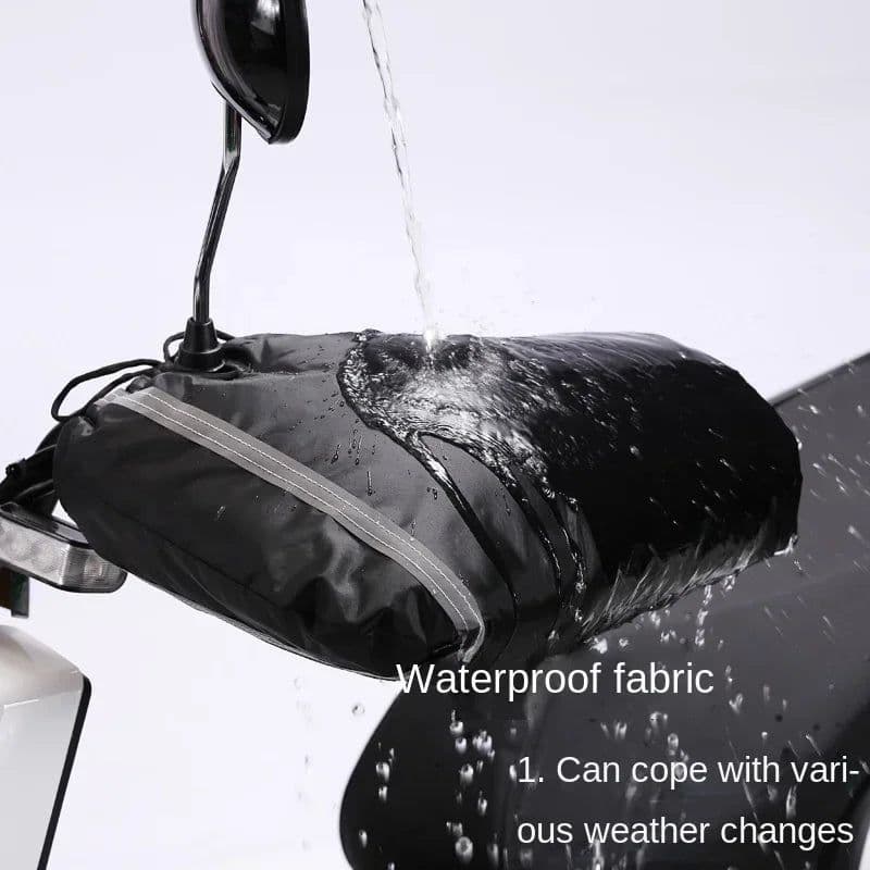 image-Waterproof Motorcycle Handlebar Gloves Winter Hand Protector Windproof Liner Warm Motorbike Scooter Handle Cover Gloves 2pcs