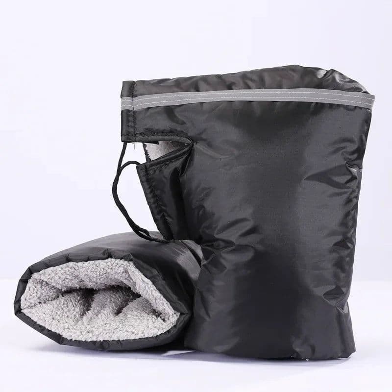 image-Waterproof Motorcycle Handlebar Gloves Winter Hand Protector Windproof Liner Warm Motorbike Scooter Handle Cover Gloves 2pcs