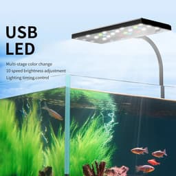 image-USB Aquarium Light LED Clip On Fish Tank Light With Adjustable Brightness 360° Rotation Full Spectrum Water Grass Lamp