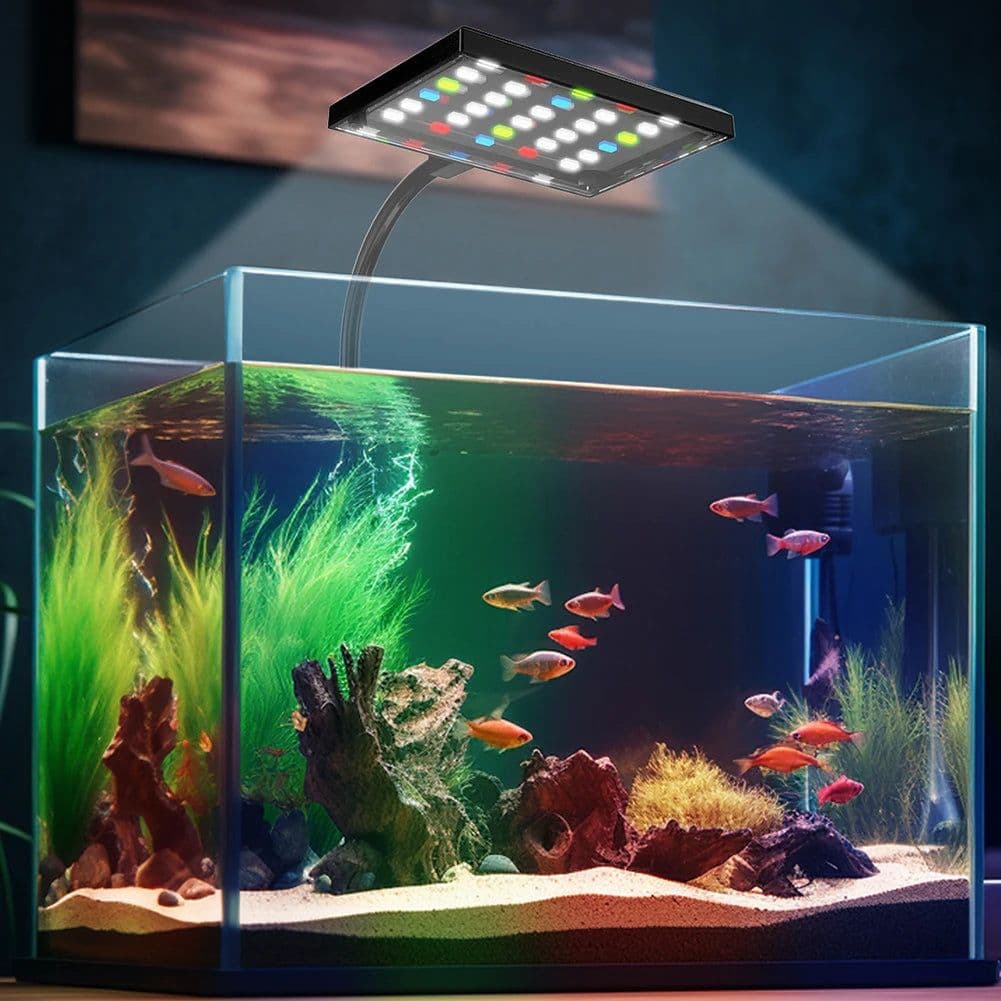 image-USB Aquarium Light LED Clip On Fish Tank Light With Adjustable Brightness 360° Rotation Full Spectrum Water Grass Lamp