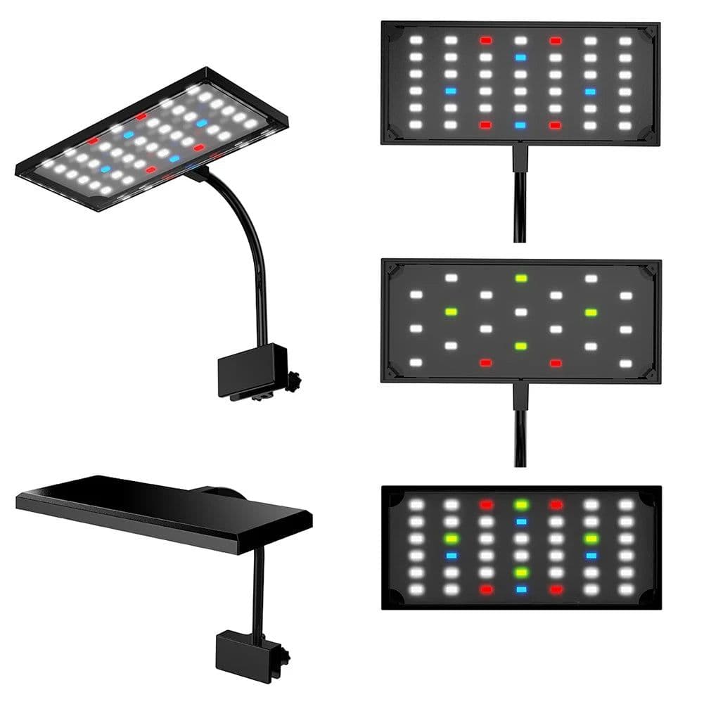image-USB Aquarium Light LED Clip On Fish Tank Light With Adjustable Brightness 360° Rotation Full Spectrum Water Grass Lamp