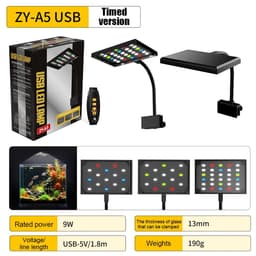 image-USB Aquarium Light LED Clip On Fish Tank Light With Adjustable Brightness 360° Rotation Full Spectrum Water Grass Lamp