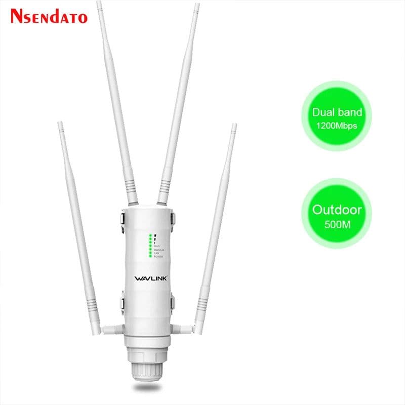 image-Outdoor WiFi Long Range Extender Wireless Dual Band 2.4G/5Ghz AC1200 AC600 High Power Wifi Router/Repeater Signal Booster POE
