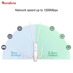 image-Outdoor WiFi Long Range Extender Wireless Dual Band 2.4G/5Ghz AC1200 AC600 High Power Wifi Router/Repeater Signal Booster POE