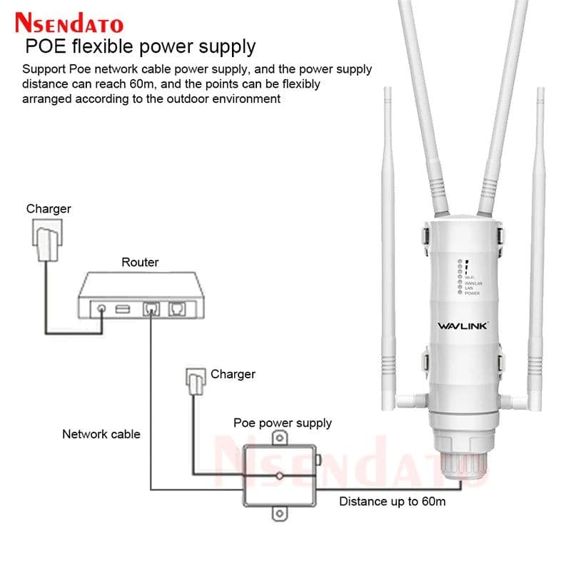 image-Outdoor WiFi Long Range Extender Wireless Dual Band 2.4G/5Ghz AC1200 AC600 High Power Wifi Router/Repeater Signal Booster POE
